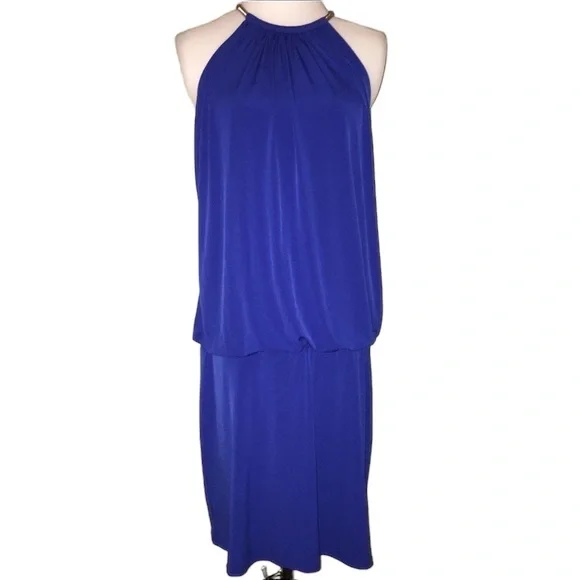 v neck knee length dress with sleeves Blush Elastic Satin V Neck Knee Length Sheath Wedding Guest Dress